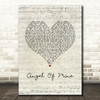 Monica Angel Of Mine Script Heart Song Lyric Music Art Print