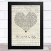 My Chemical Romance The World Is Ugly Script Heart Song Lyric Music Art Print
