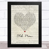 Neil Young Old Man Script Heart Song Lyric Music Art Print