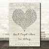One Direction Don't Forget Where You Belong Script Heart Song Lyric Music Art Print