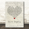 Baby Bird You're Gorgeous Script Heart Song Lyric Music Art Print