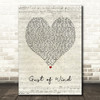 Pharrell Williams Gust of Wind Script Heart Song Lyric Music Art Print
