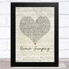 Plan B Queue Jumping Script Heart Song Lyric Music Art Print