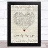 Richard Hawley Love Of My Life Script Heart Song Lyric Music Art Print