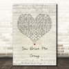 Shakin' Stevens You Drive Me Crazy Script Heart Song Lyric Music Art Print