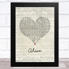 Sia Alive Script Heart Song Lyric Music Art Print
