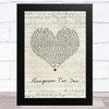 Stereophonics Hungover For You Script Heart Song Lyric Music Art Print