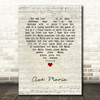 Beyoncé Ave Maria Script Heart Song Lyric Music Art Print