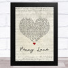 The Beatles Penny Lane Script Heart Song Lyric Music Art Print