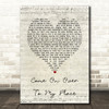 The Drifters Come On Over To My Place Script Heart Song Lyric Music Art Print