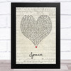 Biffy Clyro Space Script Heart Song Lyric Music Art Print