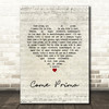 Tony Dallara Come Prima Script Heart Song Lyric Music Art Print