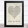 We The Kings Queen of Hearts Script Heart Song Lyric Music Art Print