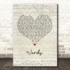 Boyzone Words Script Heart Song Lyric Music Art Print