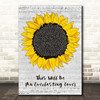 Natalie Cole This Will Be (An Everlasting Love) Grey Script Sunflower Song Lyric Print