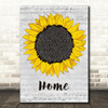 Edward Sharpe & The Magnetic Zeros Home Grey Script Sunflower Song Lyric Music Art Print