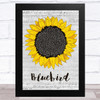 Miranda Lambert Bluebird Grey Script Sunflower Song Lyric Music Art Print