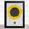 One Direction 18 Grey Script Sunflower Song Lyric Music Art Print