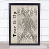 Queen  Tear It Up Shadow Song Lyric Quote Music Print