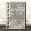 Bob Dylan Things Have Changed Shadow Song Lyric Quote Print