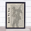 Bryan Adams Back To You Shadow Song Lyric Quote Print