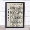 Bryan Adams I'm Ready Shadow Song Lyric Quote Print