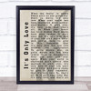 Bryan Adams It's Only Love Shadow Song Lyric Quote Print