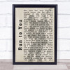 Bryan Adams Run to You Shadow Song Lyric Quote Print