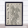 Bryan Adams You Belong To Me Shadow Song Lyric Quote Print
