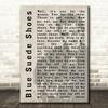 Elvis Presley Blue Suede Shoes Face Shadow Song Lyric Quote Print