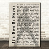 Elvis Presley It's Now Or Never Pose Shadow Song Lyric Quote Print