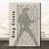 Elvis Presley King Creole Pose Shadow Song Lyric Quote Print
