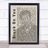 Lionel Richie Stuck On You Shadow Song Lyric Quote Print