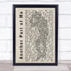 Michael Jackson Another Part of Me Shadow Song Lyric Quote Print
