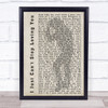 Michael Jackson I Just Can't Stop Loving You Shadow Song Lyric Quote Print