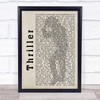 Michael Jackson Thriller Shadow Song Lyric Quote Print