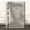 Phil Collins Against All Odds (Take A Look At Me Now) Shadow Song Lyric Print