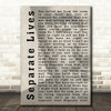 Phil Collins Separate Lives Shadow Song Lyric Quote Print