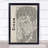 Prince Cream Shadow Song Lyric Quote Print