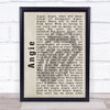 The Rolling Stones Angie Shadow Song Lyric Quote Print