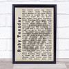 The Rolling Stones Ruby Tuesday Shadow Song Lyric Quote Print