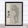 Michael Jackson Jam Shadow Song Lyric Print
