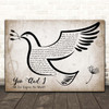 Stevie Wonder You And I (We Can Conquer The World) Vintage Dove Bird Song Lyric Print