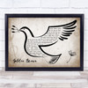 The Stranglers Golden Brown Vintage Dove Bird Song Lyric Print