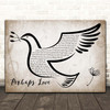 John Denver Perhaps Love Vintage Dove Bird Song Lyric Print