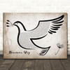 Take That Mancunian Way Vintage Dove Bird Song Lyric Wall Art Print