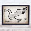 Eva Cassidy Songbird Vintage Dove Bird Song Lyric Wall Art Print