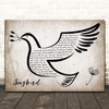 Fleetwood Mac Songbird Vintage Dove Bird Song Lyric Wall Art Print