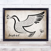 Fleetwood Mac Songbird Vintage Dove Bird Song Lyric Wall Art Print