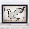 Alicia Keys Girl on Fire Vintage Dove Bird Song Lyric Quote Music Print